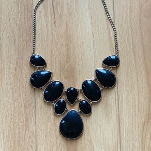 Forever 21 Large Bib Necklace - Black/Gold